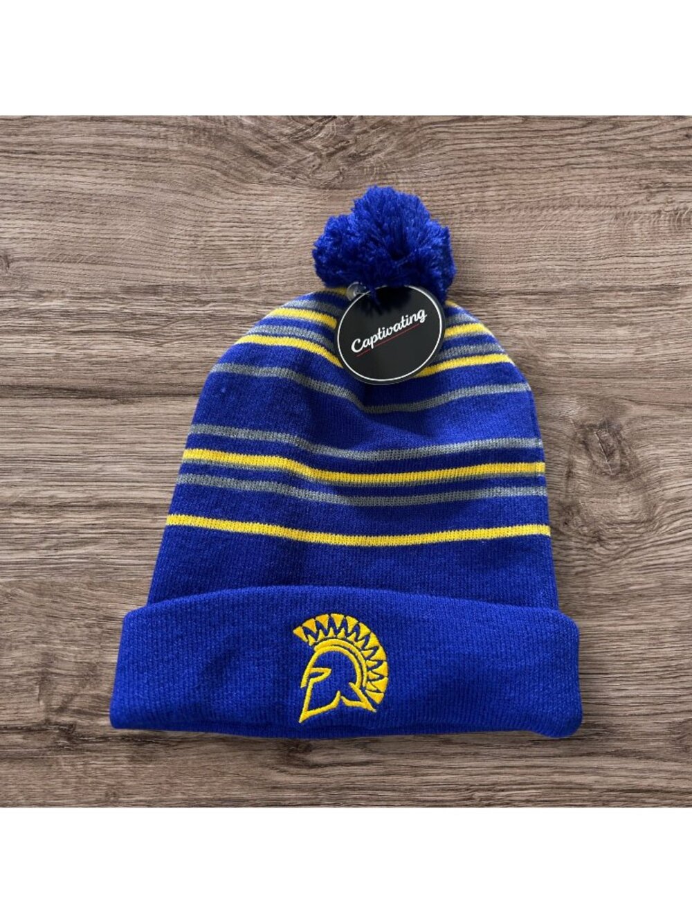 Captivating College Licensed Products San Jose State Spartans Blue Gold Beanie